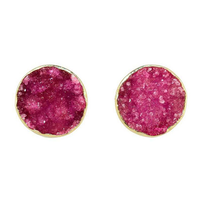 Pendientes Bouton Fucsia