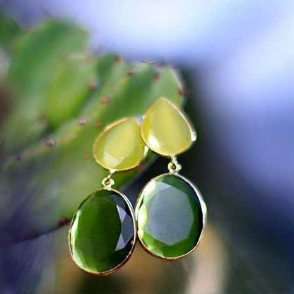 Pendientes Capriccio Amarillo y Verde oliva