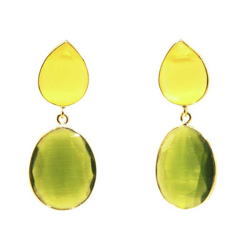 Pendientes Capriccio Amarillo y Verde oliva