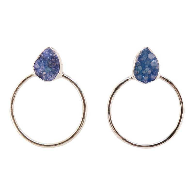 Pendientes Diwa Small Plata Azul