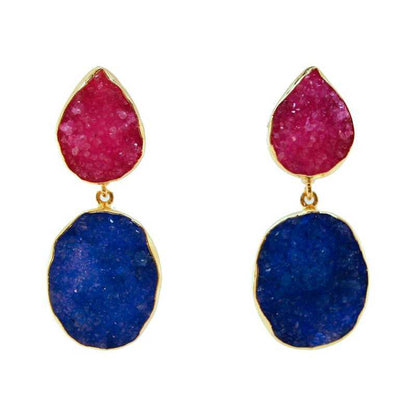 Pendientes Invitada Fucsia mo y Azul