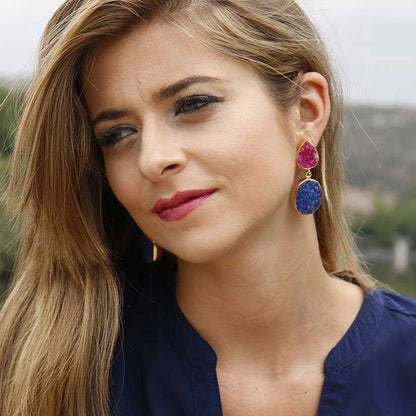 Pendientes Invitada Fucsia mo y Azul