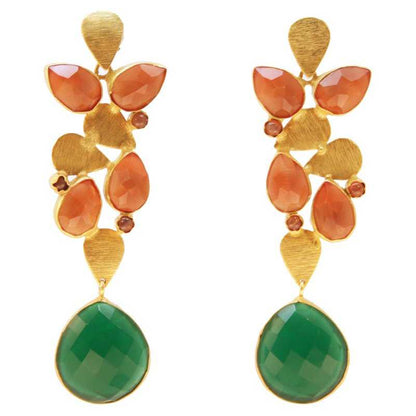 Pendientes Lavanda Naranja y Verde