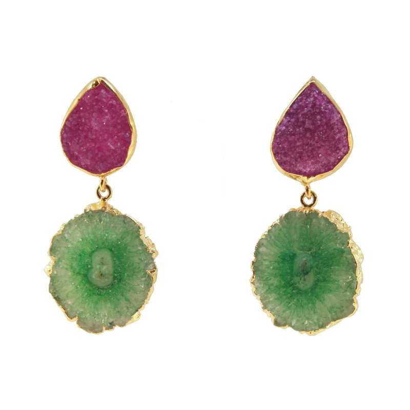 Pendientes Malin Fucsia mo y Verde