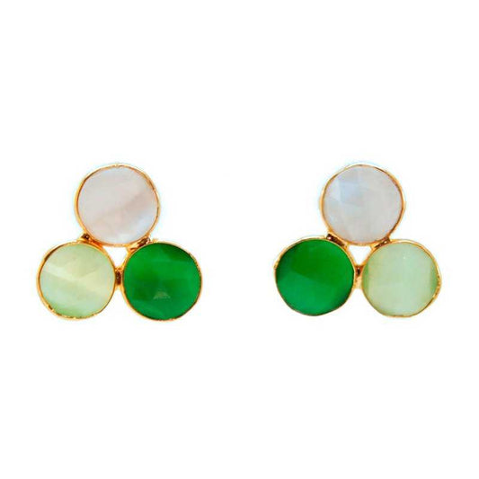 Pendientes Mumbai Blanco y Verdes