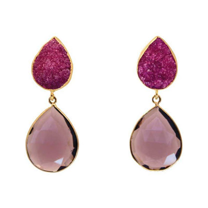 Pendientes Oasis Fucsia y Morado