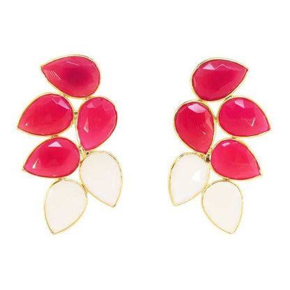 Pendientes Tailandia Fucsia y Blanco