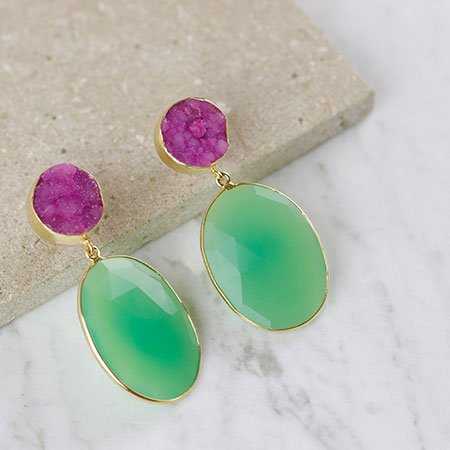 Pendientes Toulouse Fucsia y Verde