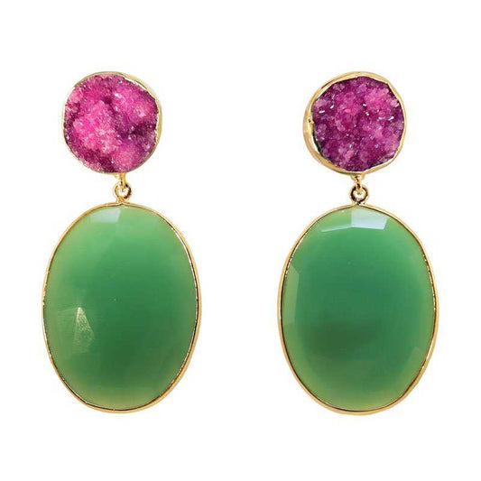 Pendientes Toulouse Fucsia y Verde