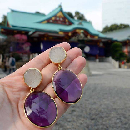 Pendientes Toulouse Blanco y Morado