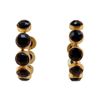 Pendientes Aros Esfera Negro