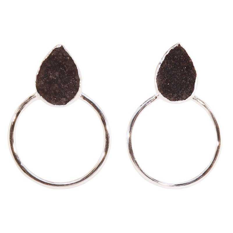 Pendientes Diwa Big Plata negro