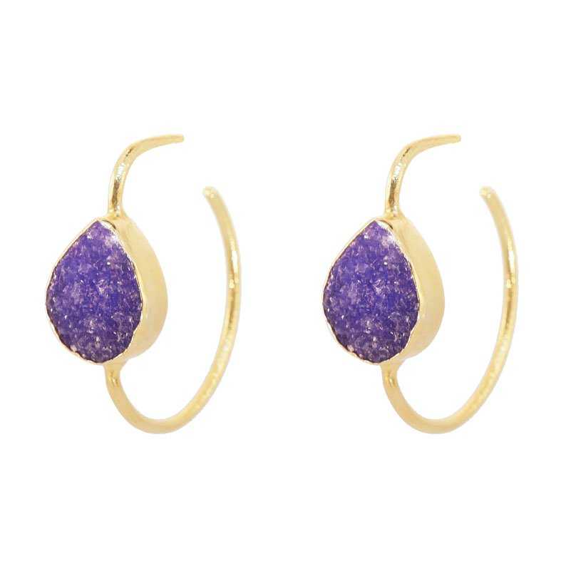 Pendientes Aros Malta Morado