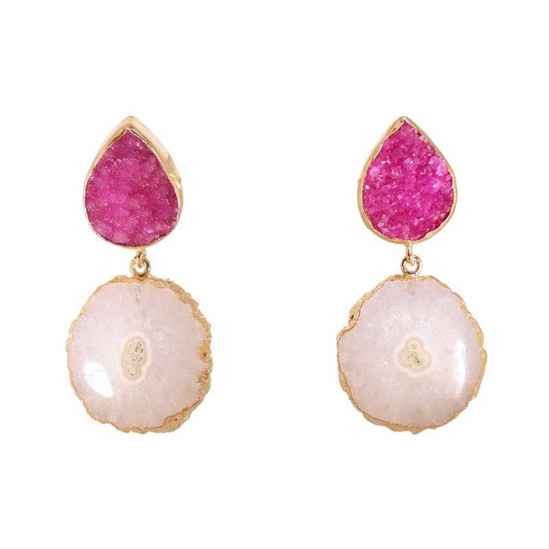 Pendientes Malin Fucsia y Blanco