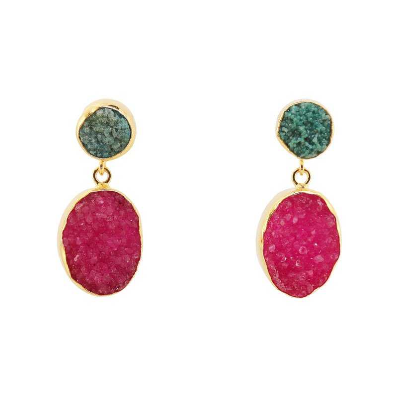 Pendientes Rupia Iconic Verde y Fucsia