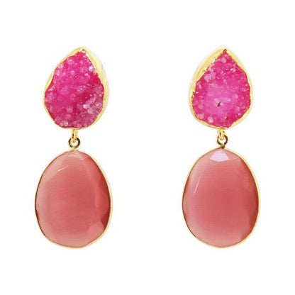 Pendientes Sabatini Fucsia mo y Rosa