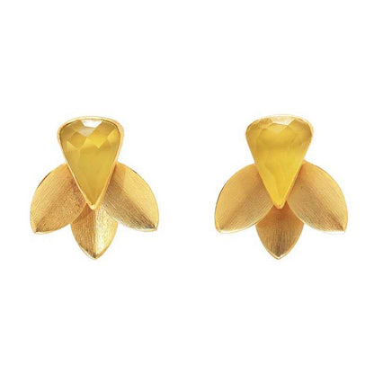 Pendientes Tres Pétalos Amarillo