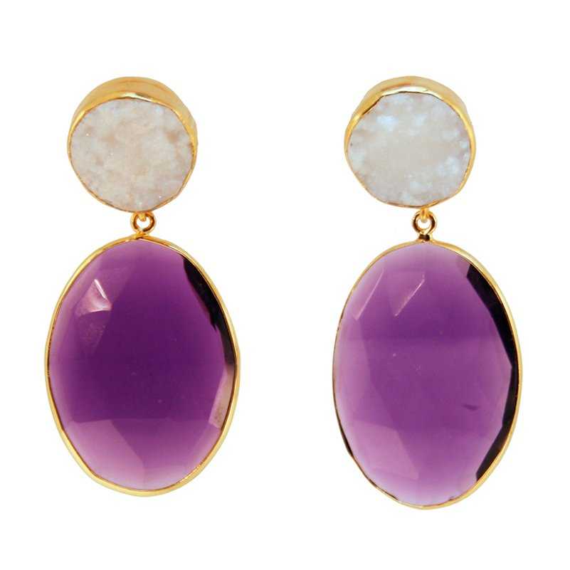 Pendientes Toulouse Blanco y Morado