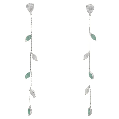 Pendientes Abril Deluxe Ed. Limitada Plata Piedra Lunar y Amazonita