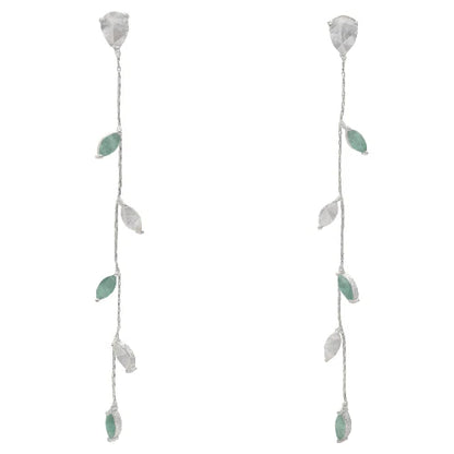 Pendientes Abril Deluxe Ed. Limitada Plata Piedra Lunar y Amazonita