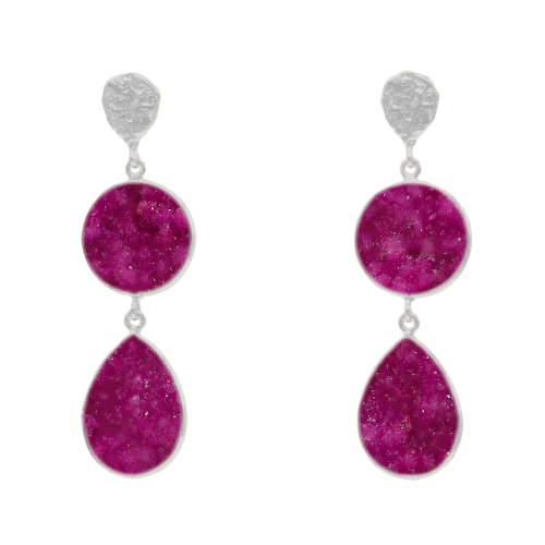 Pendientes Acanthus Ed. Limitada Plata Fucsia Mo