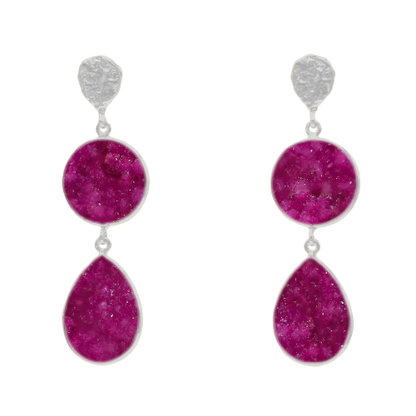Pendientes Acanthus Ed. Limitada Plata Fucsia Mo