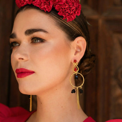 Pendientes Anelia Rojo y Negro