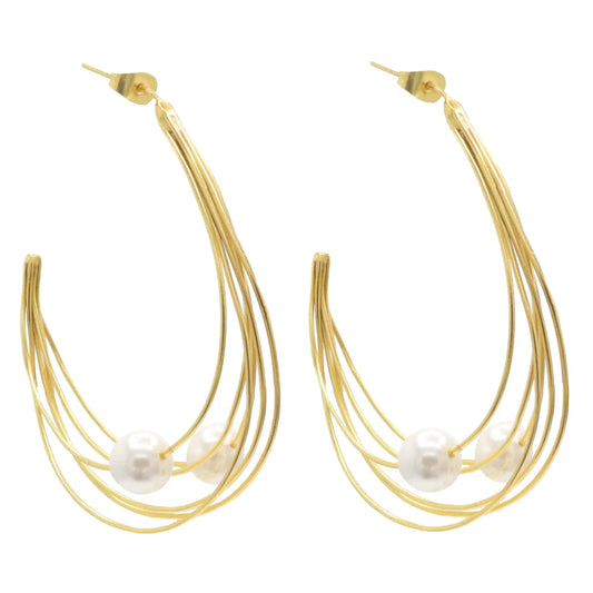 Pendientes Aros Galatea Perlas