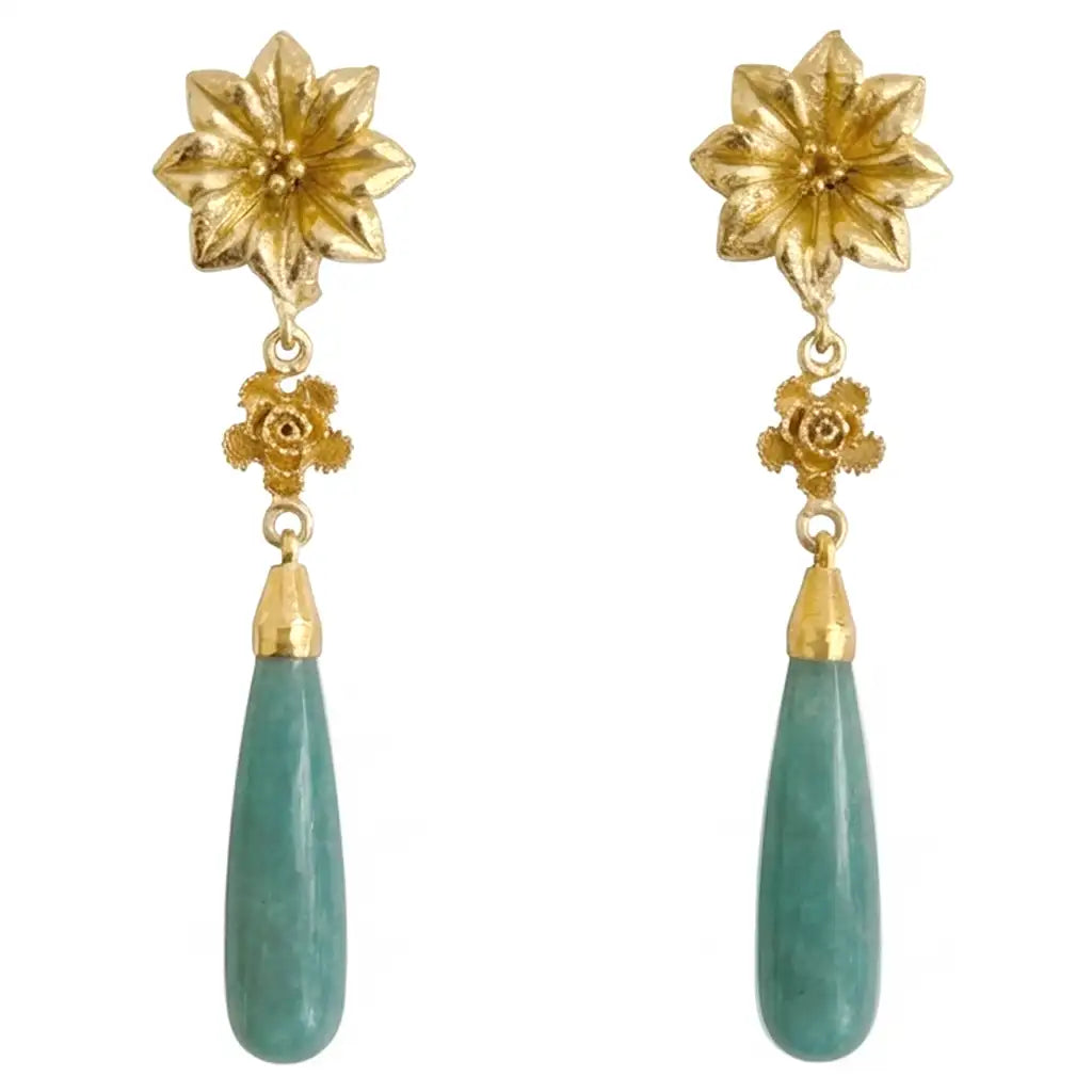 Aurora Andalusian Earrings Aqua Green