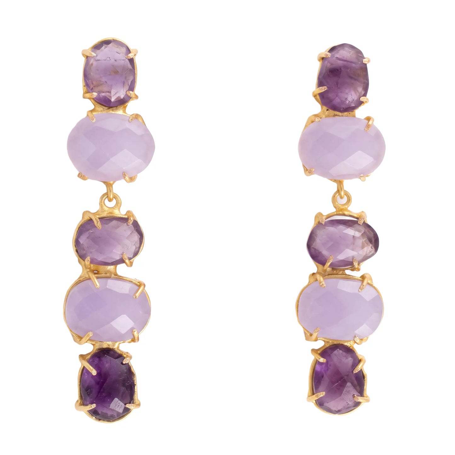 Pendientes Barokki Morado Amatista y Lila