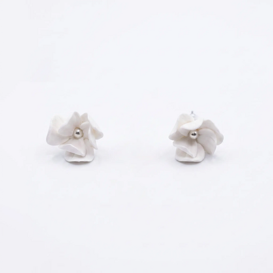 Pendientes Belita Flor Plata Blanco