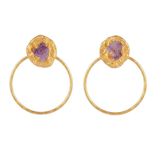 Pendientes Belora Rough Morado