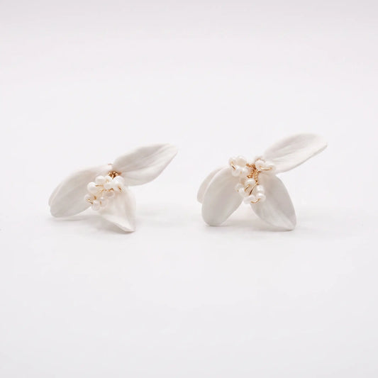 Pendientes Blanche Flor Blanco