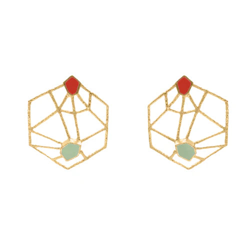 Pendientes Brac Small Ed. Limitada Rojo y Verde Agua