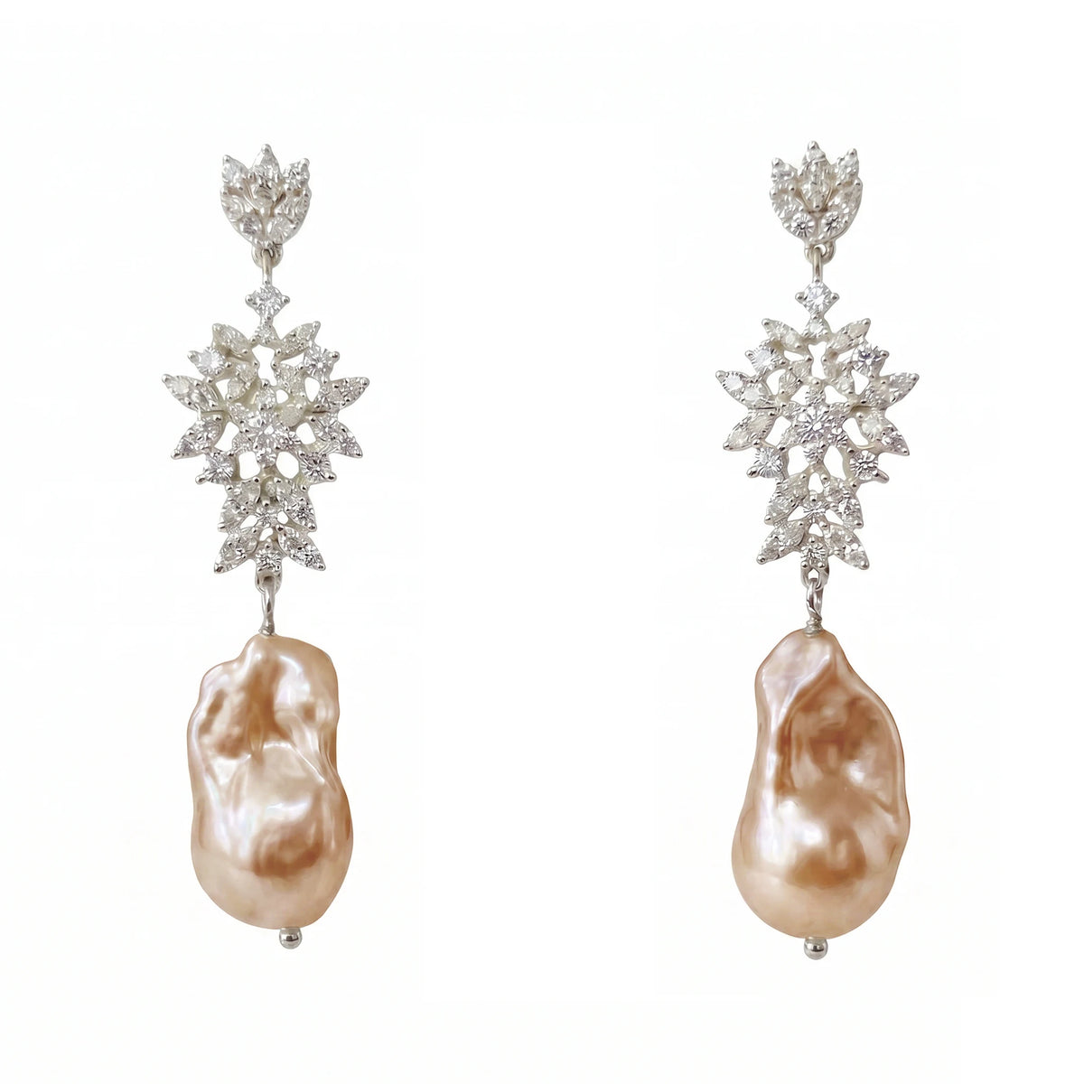 Pendientes Brillán Plata Shine Perla