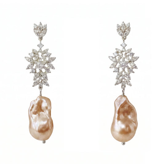 Pendientes Brillán Plata Shine Perla