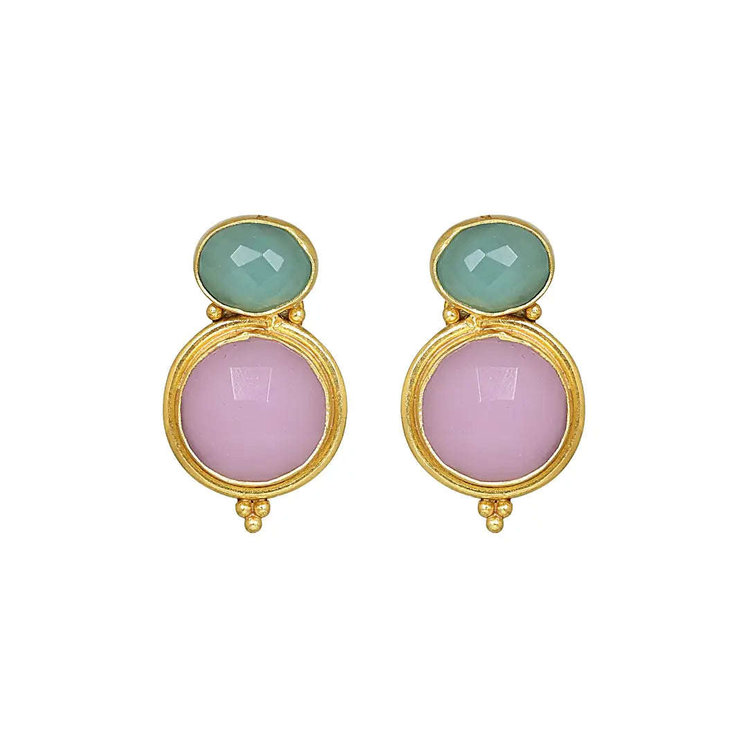 Pendientes Bubbles Verde agua y Rosa