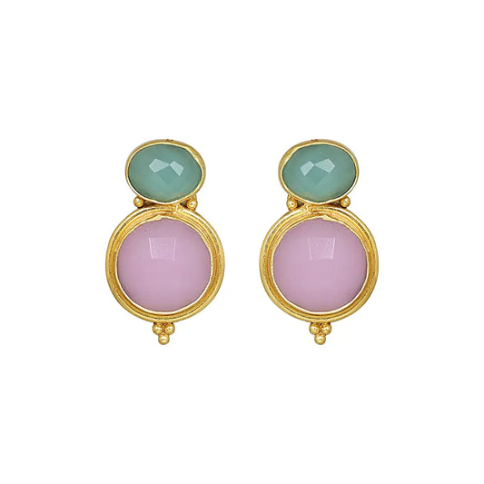 Pendientes Bubbles Verde agua y Rosa