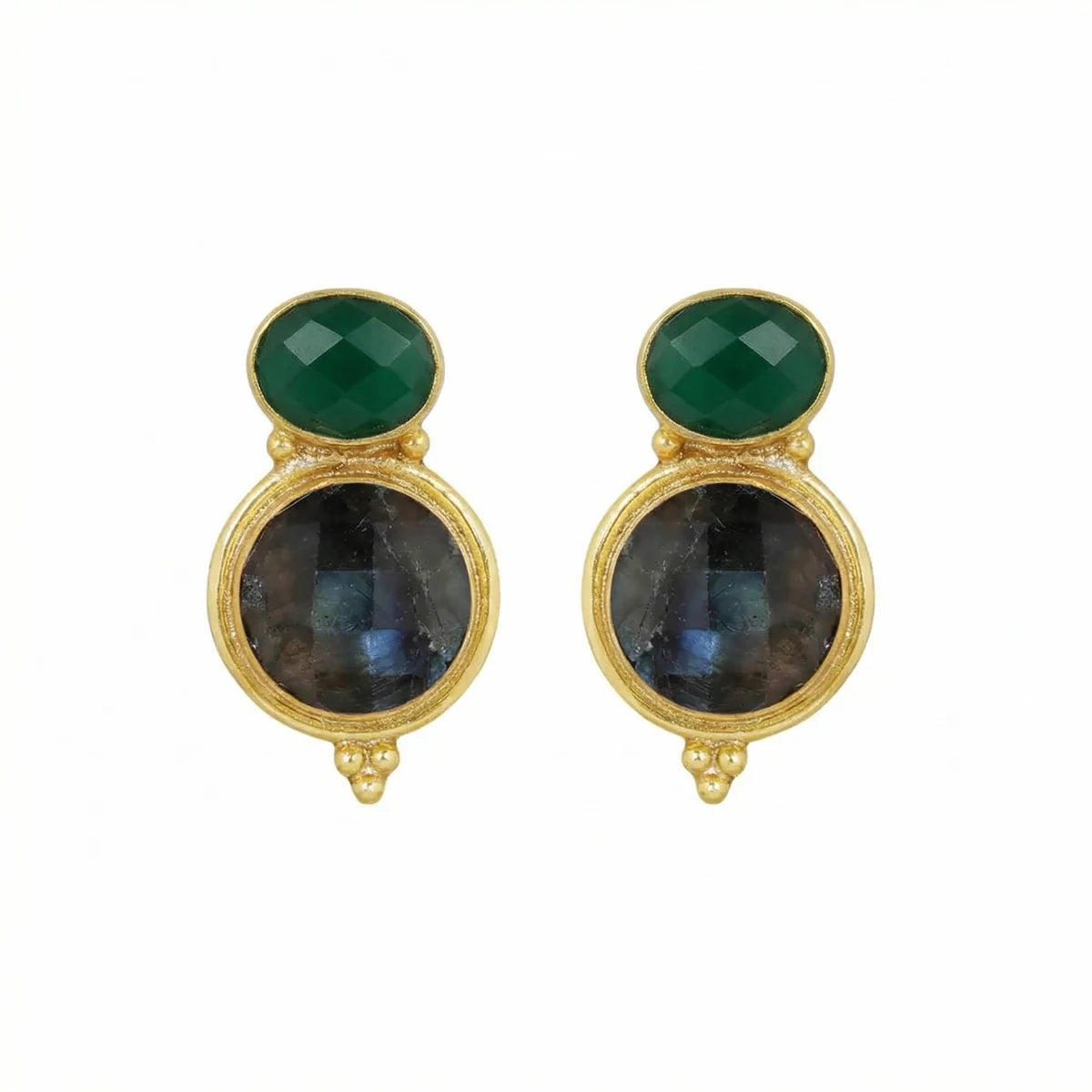 Pendientes Bubbles Verde y Labradorita