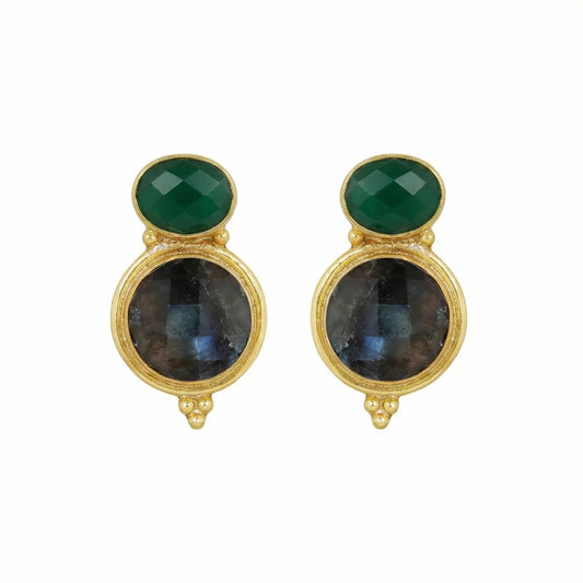 Pendientes Bubbles Verde y Labradorita