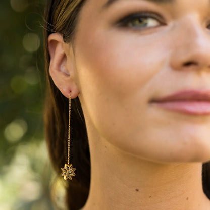 Pendientes Cadena Star Negro Shine