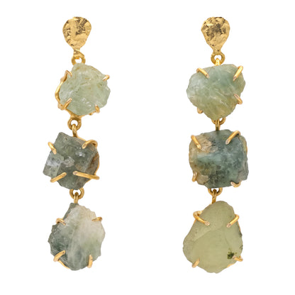 Pendientes Camboya Rough Verde Agua