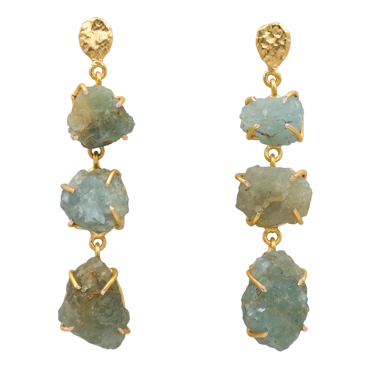 Pendientes Camboya Rough Verde Agua