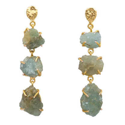 Pendientes Camboya Rough Verde Agua