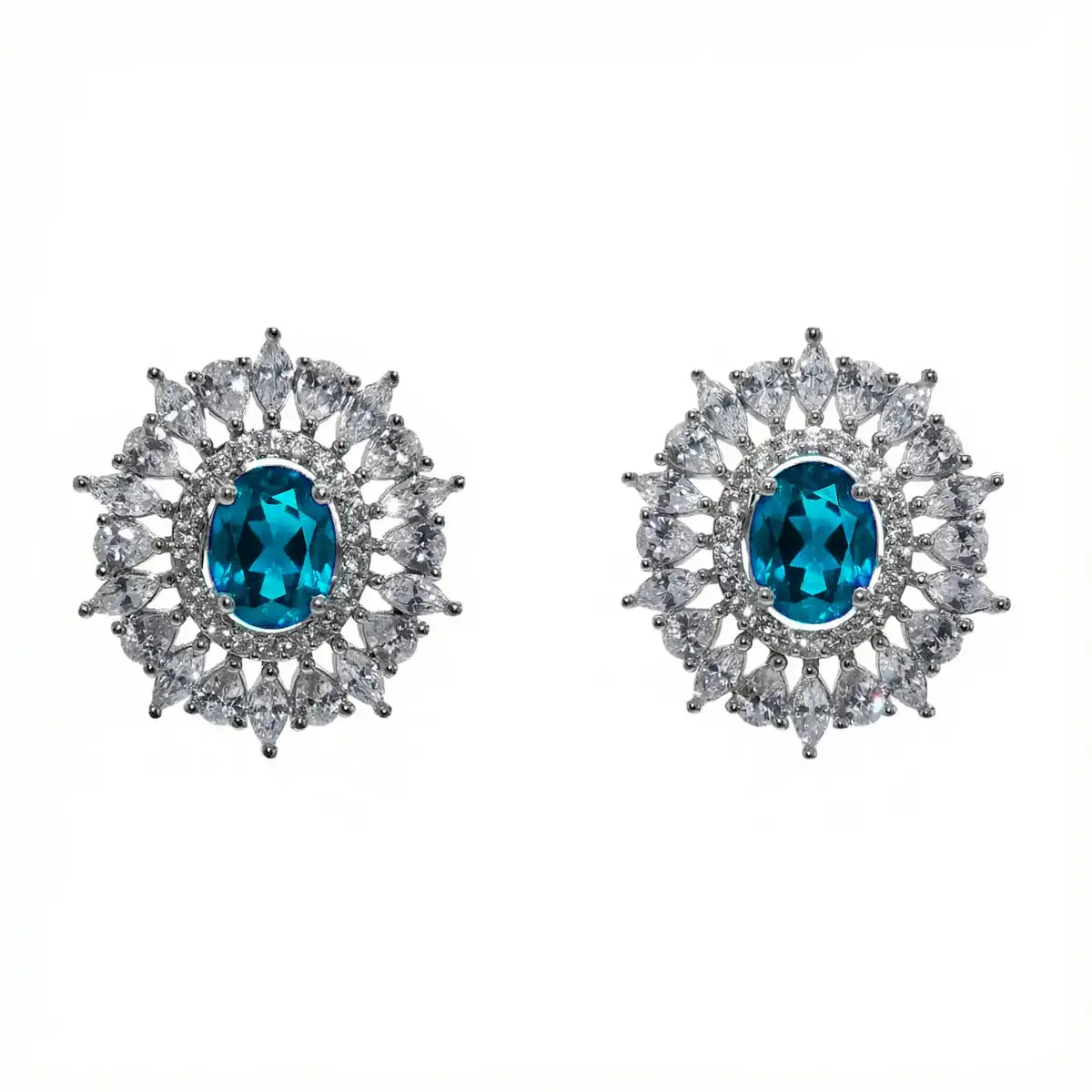 Conjunto Pendientes Cilla + Choker Cella Plata Azul Turquesa