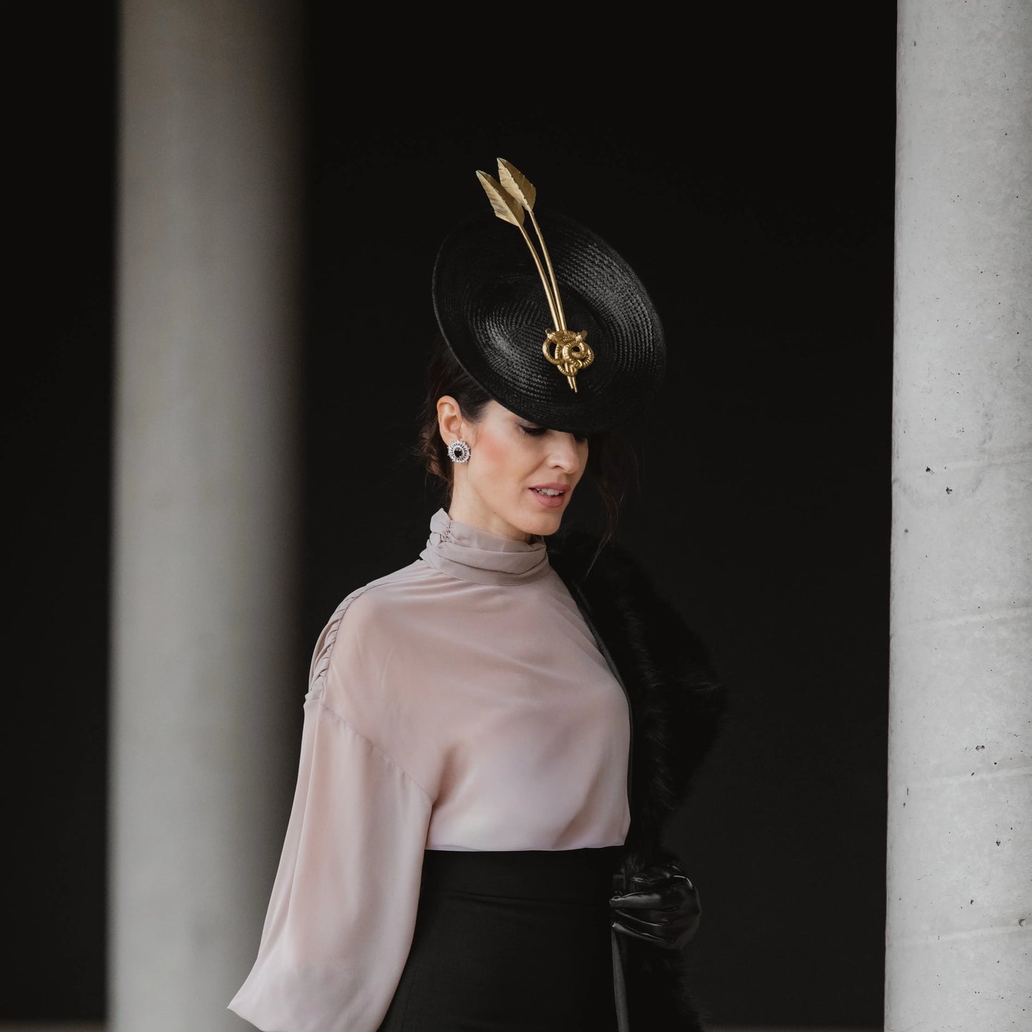 Pendientes Cilla Plata Negro