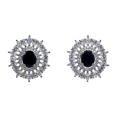 Pendientes Cilla Plata Negro