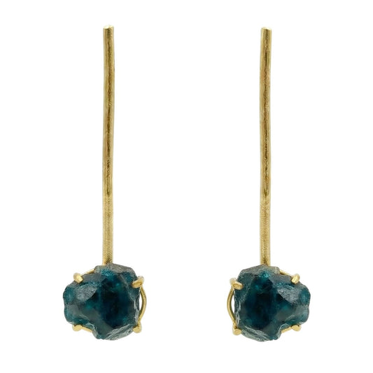 Pendientes Cristalia Rough Azul Apatita