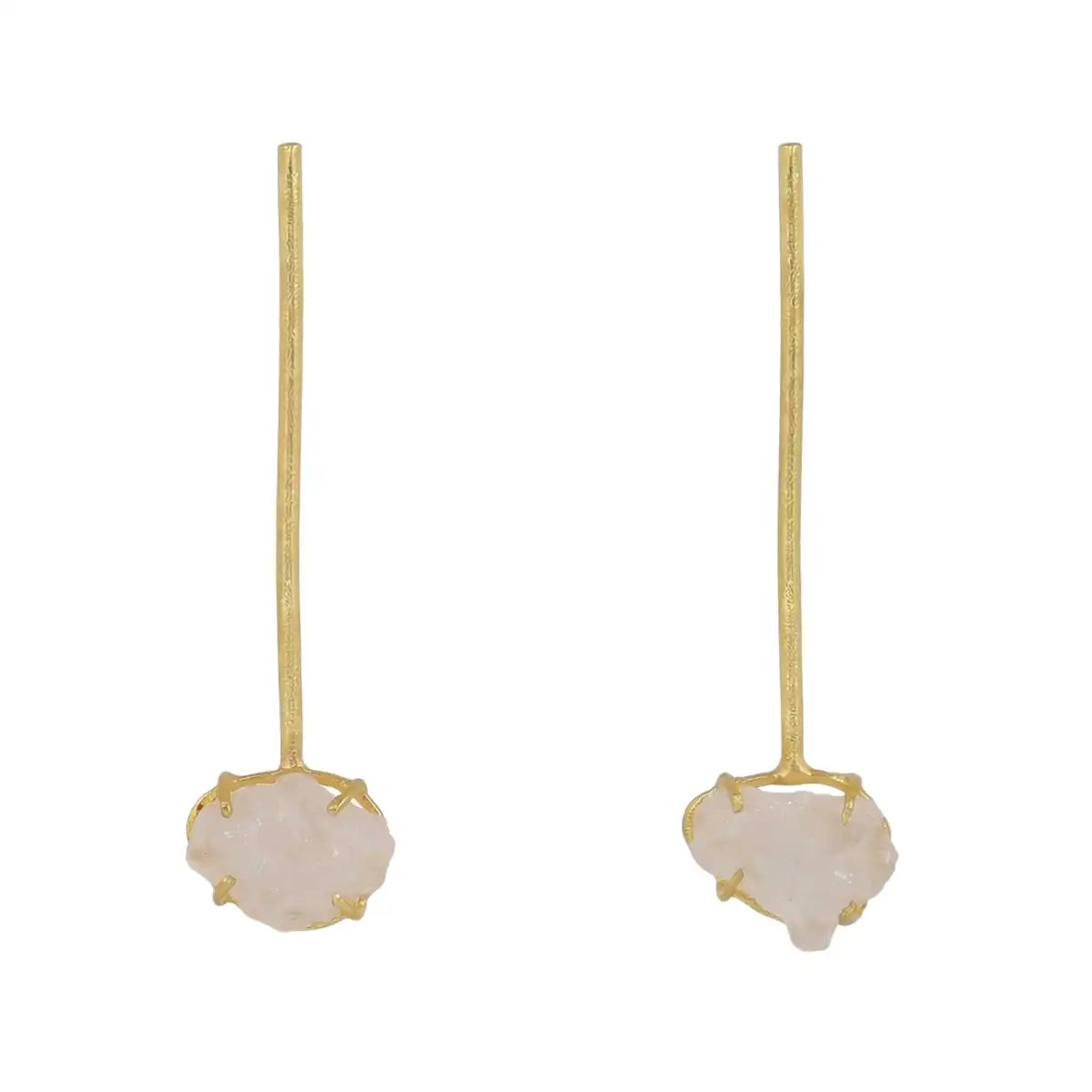Cristalia Rough Pink Quartz Earrings