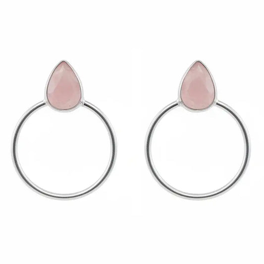 Pendientes Diwa Small Ed. Limitada Plata Rosa Cuarzo